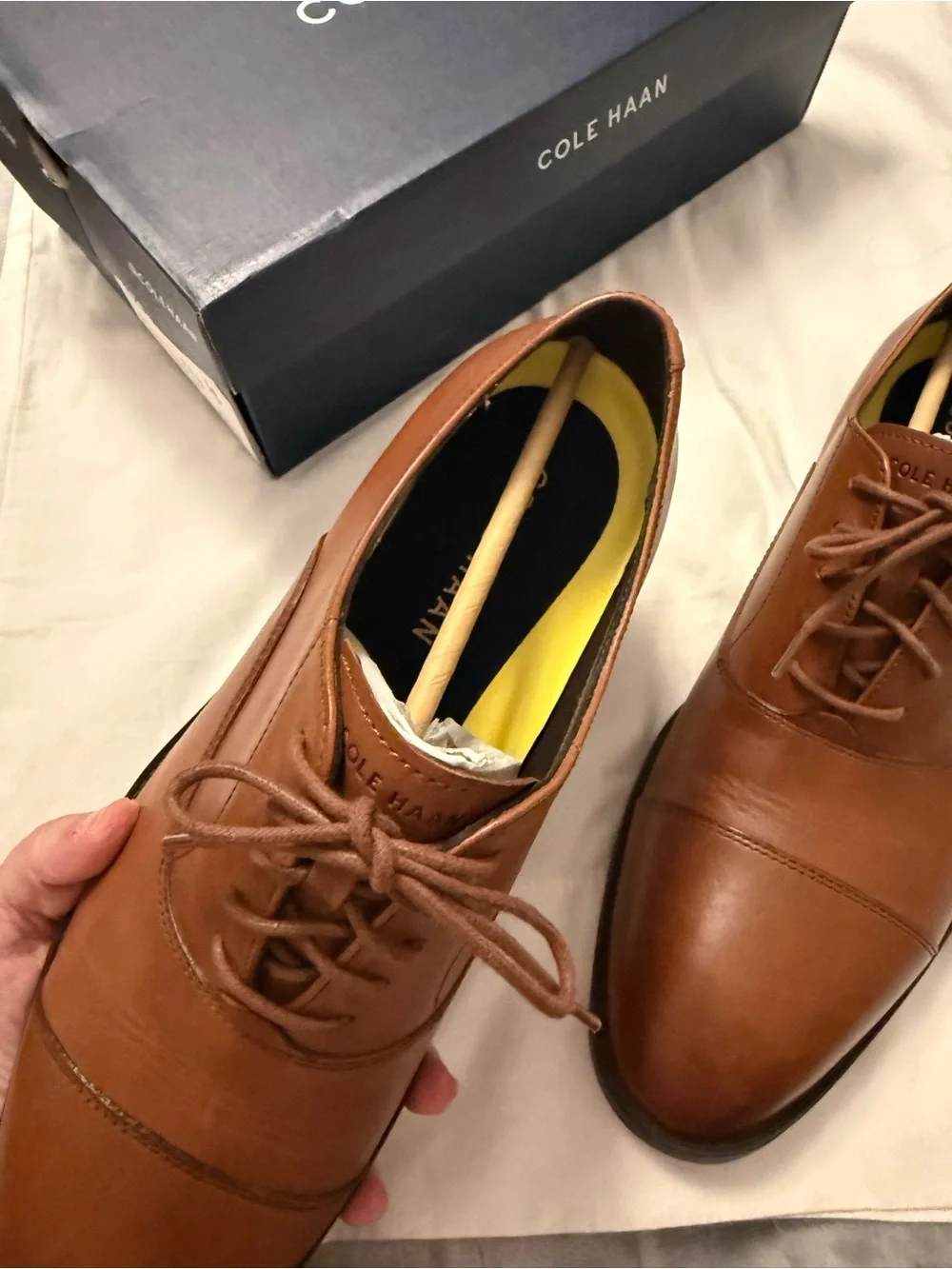 Cole Haan Hawthorn Oxford Brown Leather Cap-Toe Lace-Up Shoes Size 9.5